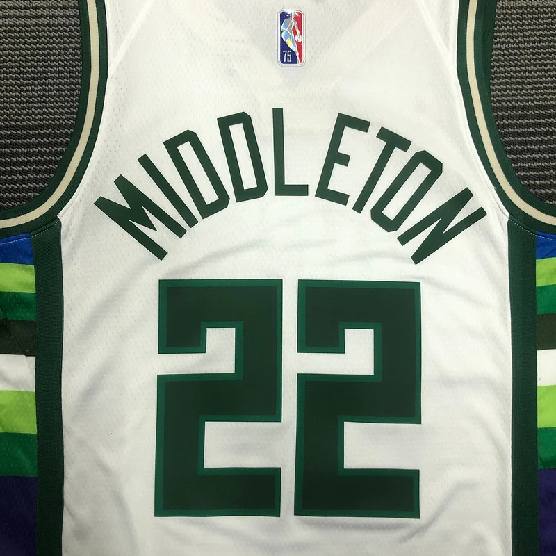 2022 Season NBA Milwaukee Bucks Basketball jersey city version #22 MIDDLETON