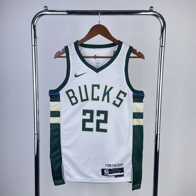 2023 Season NBA Milwaukee Bucks Basketball jersey Home White #22 MIDDLETON