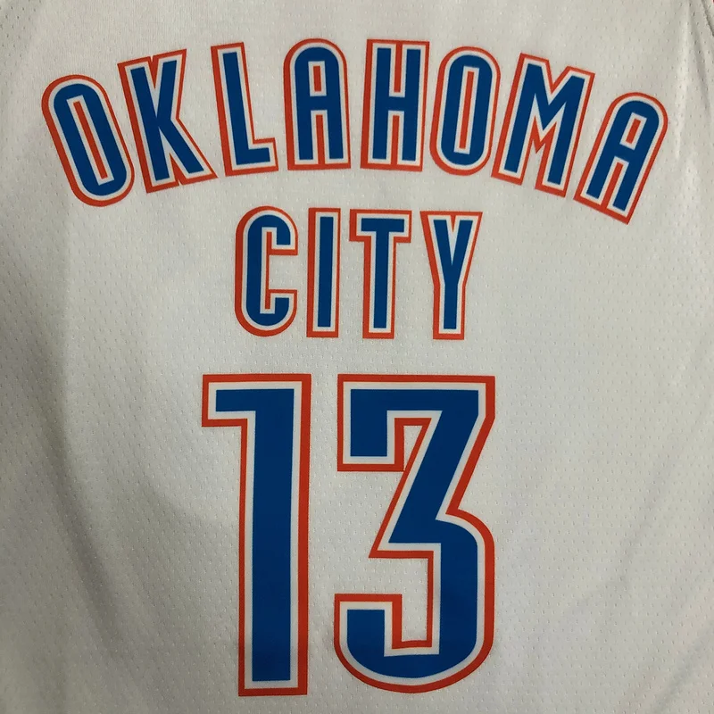 NBA Oklahoma City Thunder Basketball Jersey White #13 GEORGE