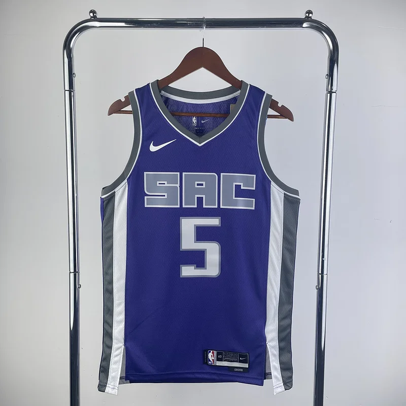 2023 Sacramento Kings Basketball Jersey Aawy Purple #5 FOX