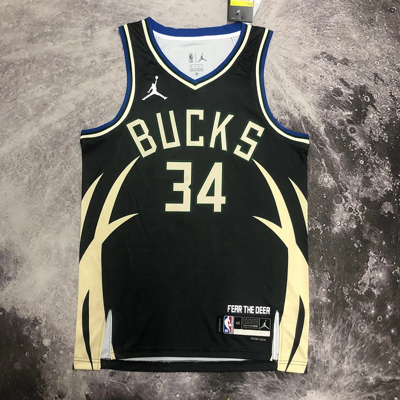 2023 Season NBA Milwaukee Bucks Basketball jersey Jordan limited #34