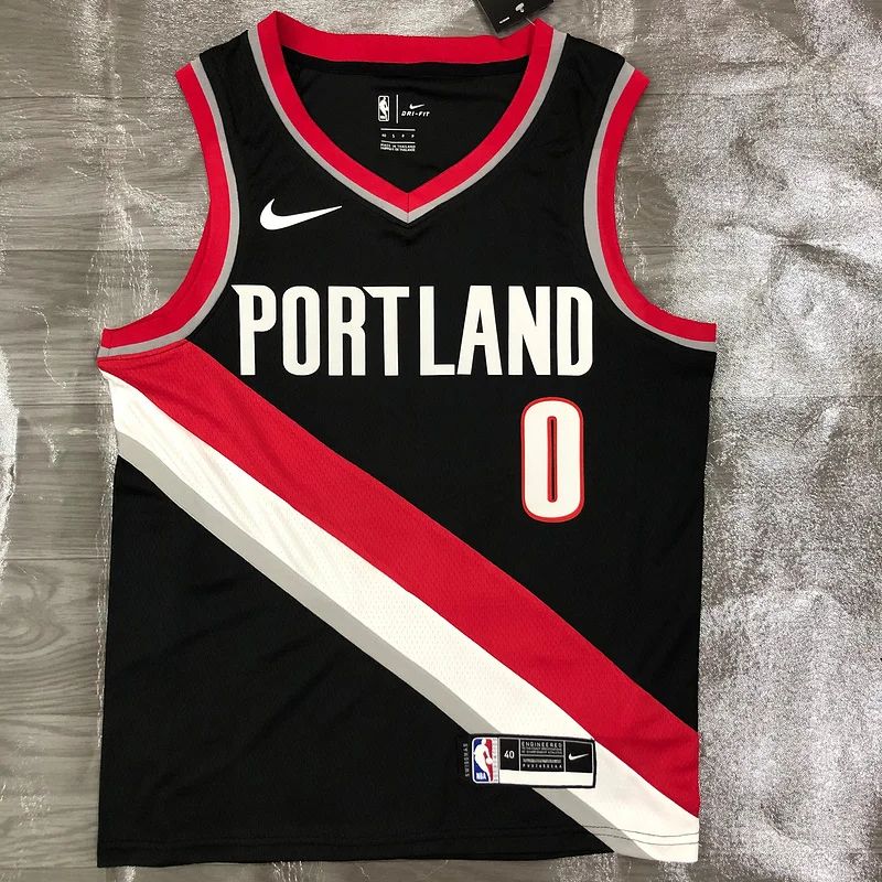 2021 Portland Trail Blazers Basketball Jersey Black #0 LILIARD