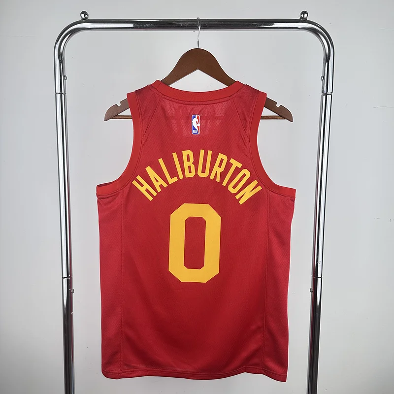 2019 Indiana Pacers Basketball Jersey Retro Red #0 HALIBURTON