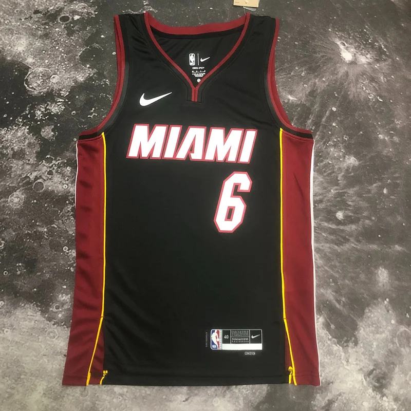 2023 Season NBA Miami Heat basketball jersey V-neck Black #6 JAMES