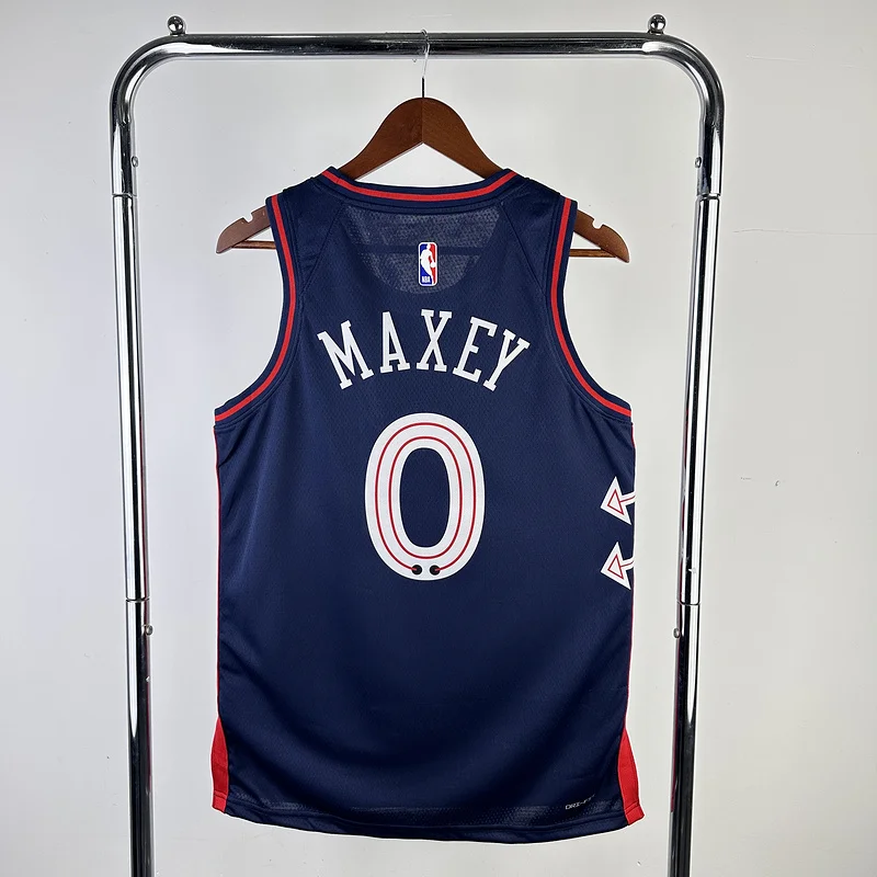 2024 Season NBA Philadelphia 76ers Basketball Jersey city version #0 MAXEY