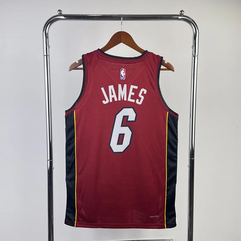 2023 Season NBA Miami Heat basketball jersey trapeze limited #6 JAMES