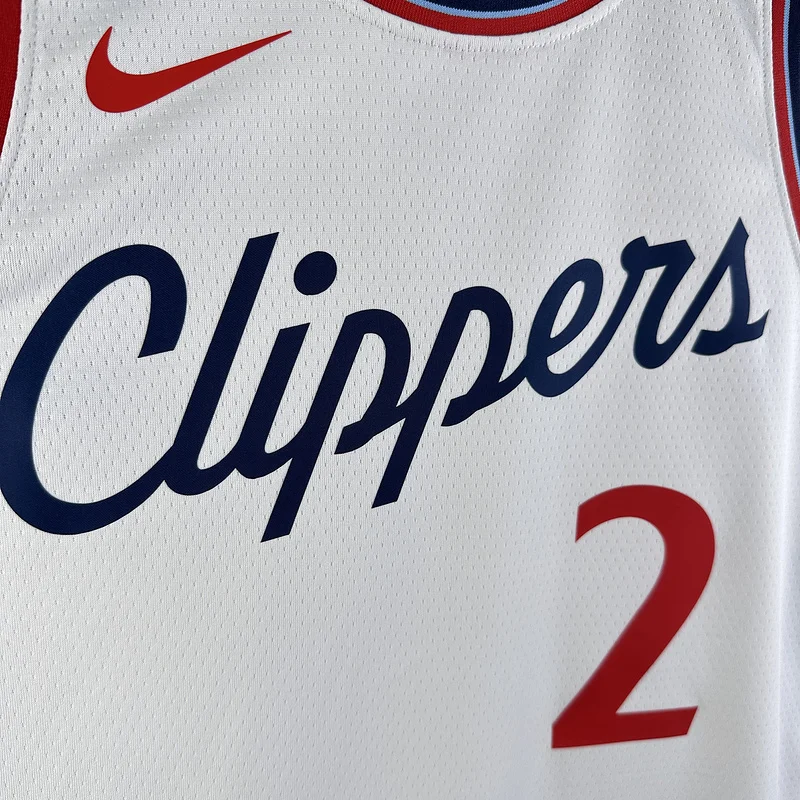 2025 Season  NBA Los Angeles Clippers Basketball jersey   Home   White  #2   LEONARD