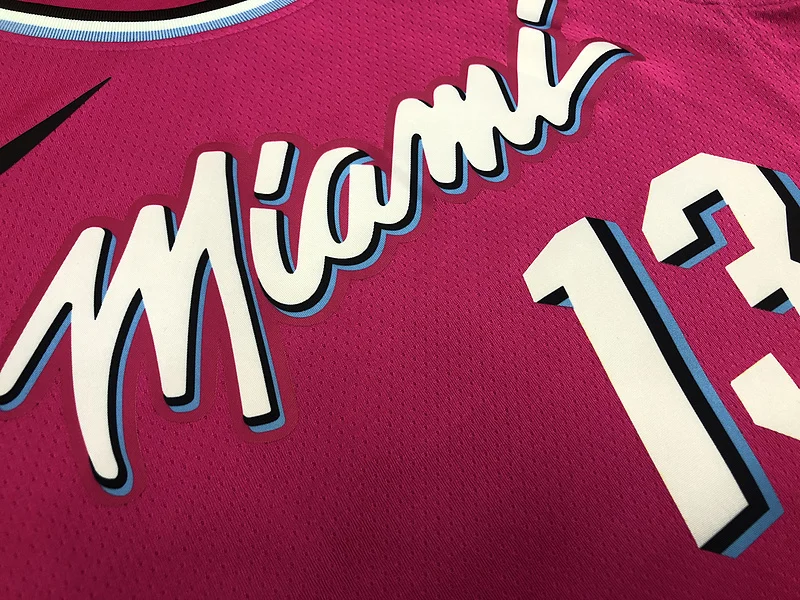 NBA Miami Heat basketball jersey round neck Pink #13 ADEBAYO