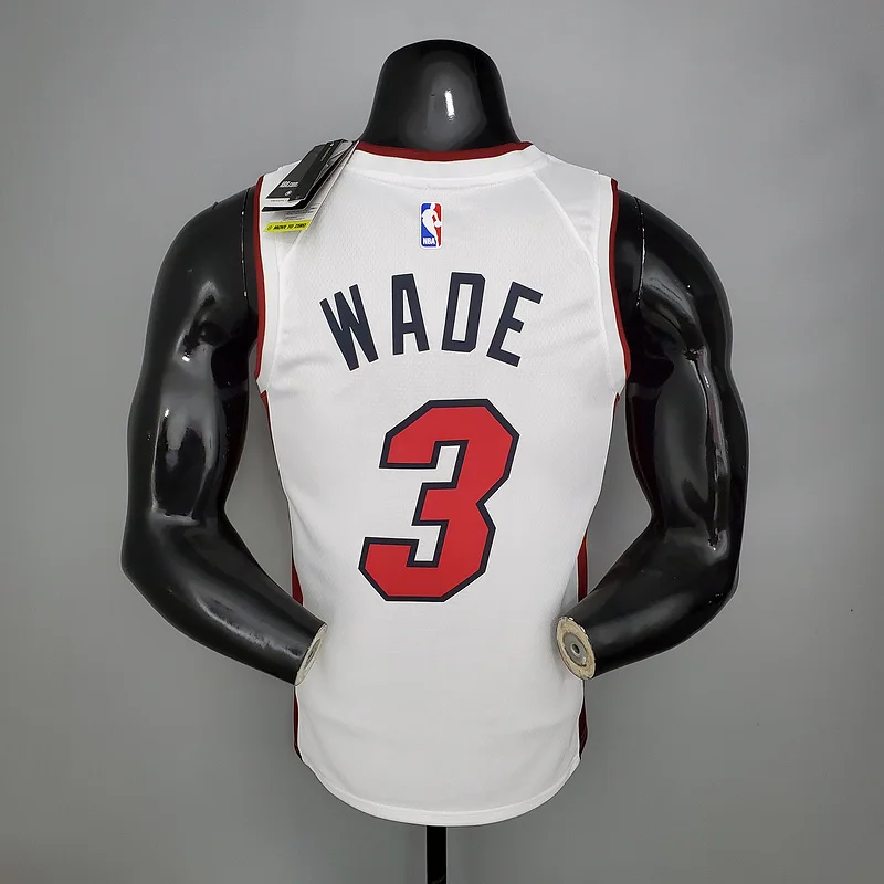 NBA Miami Heat basketball jersey V-neck White #3 WADE