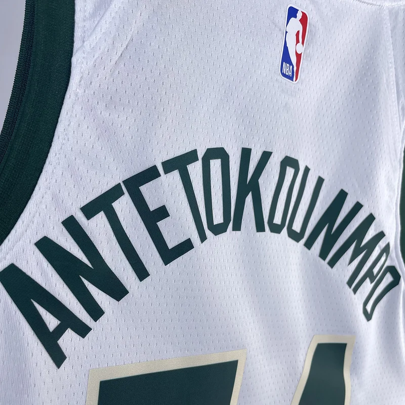 2023 Season NBA Milwaukee Bucks Basketball jersey Home White #34 Antetokounmpo