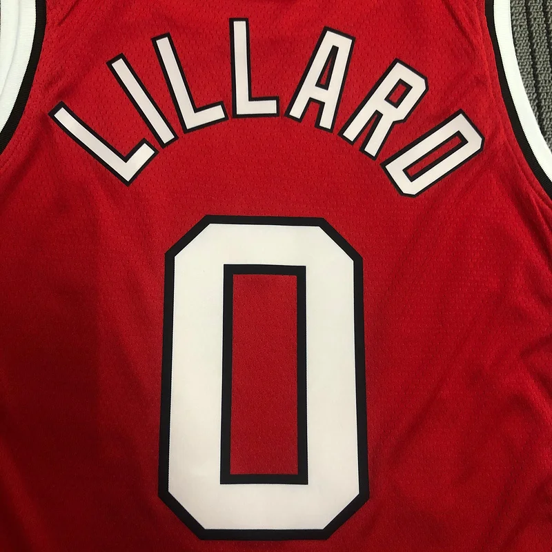 Portland Trail Blazers Basketball Jersey Retro Red #0 LILIARD