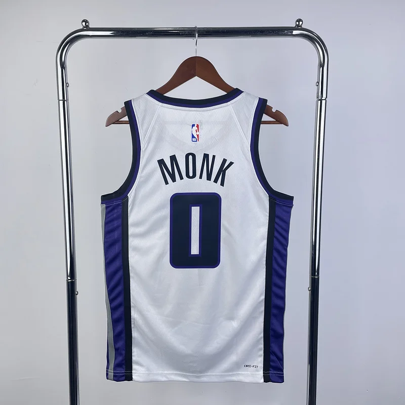 2024 Sacramento Kings Basketball Jersey Home White #0 MONK