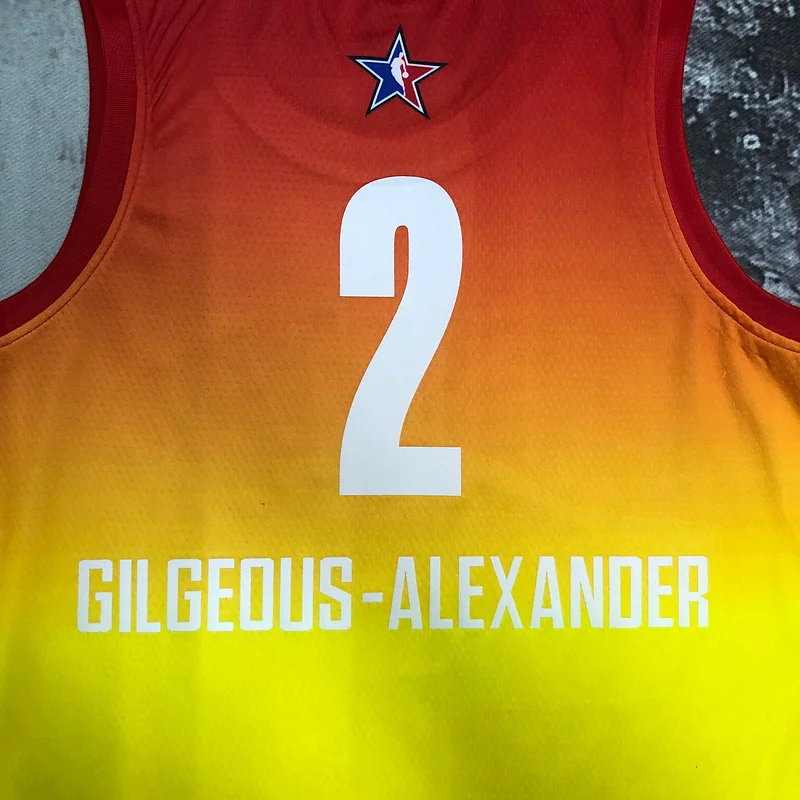 2023 All-Star NBA Oklahoma City Thunder Basketball Jersey yellow #2 GILGEOUS ALEXANDER