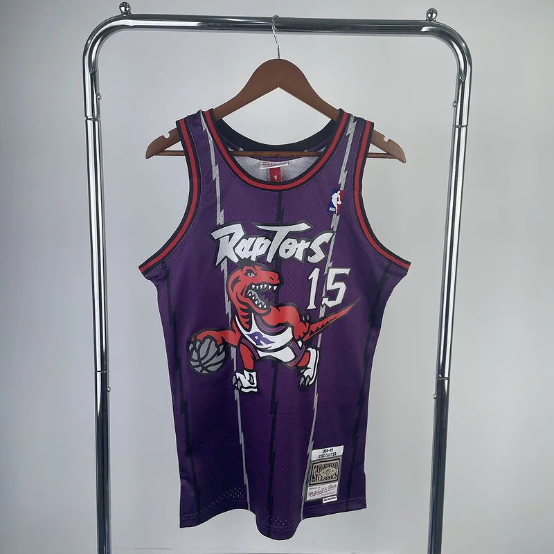 1999 Mitchell Ness Hot Print Retro NBA Toronto Raptors Basketball Jersey Purple #15 CARTER