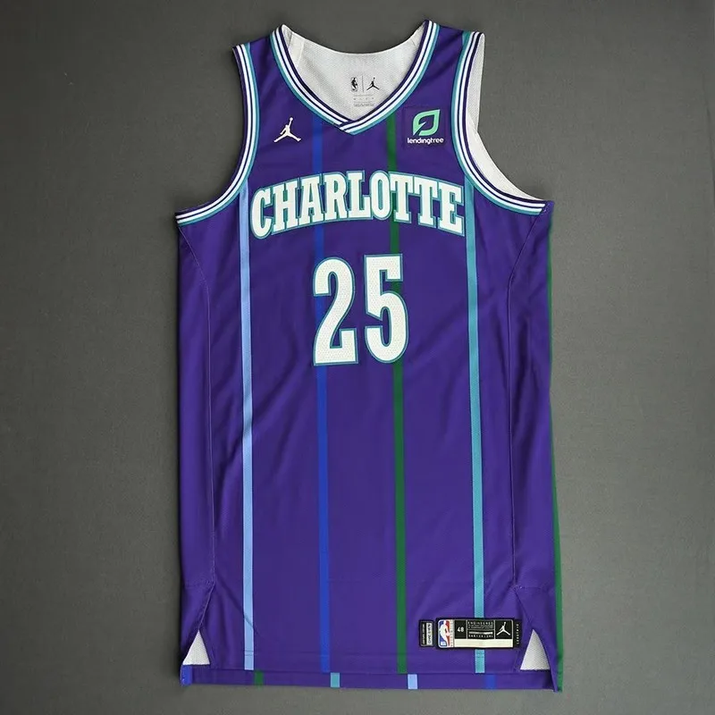 2020  Charlotte Hornets Basketball Jersey   Retro   Purple  #1  BALL