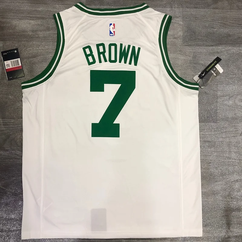 NBA Boston Celtics Basketball Jersey Retro White #7 BROWN