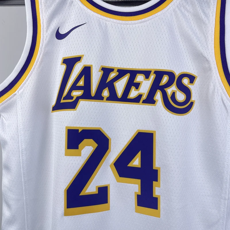 Youth kids Basketball Jersey Los Angeles Lakers White #24 BRYANT