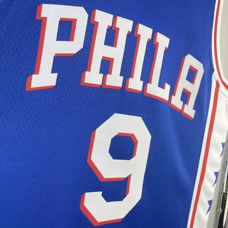 2023 Season NBA Philadelphia 76ers Basketball Jersey Away Blue #9 OUBRE JR