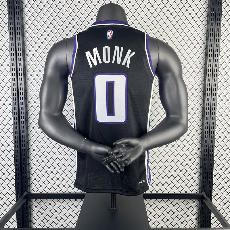 2024 Sacramento Kings Basketball Jersey Aawy Black #0 MONK