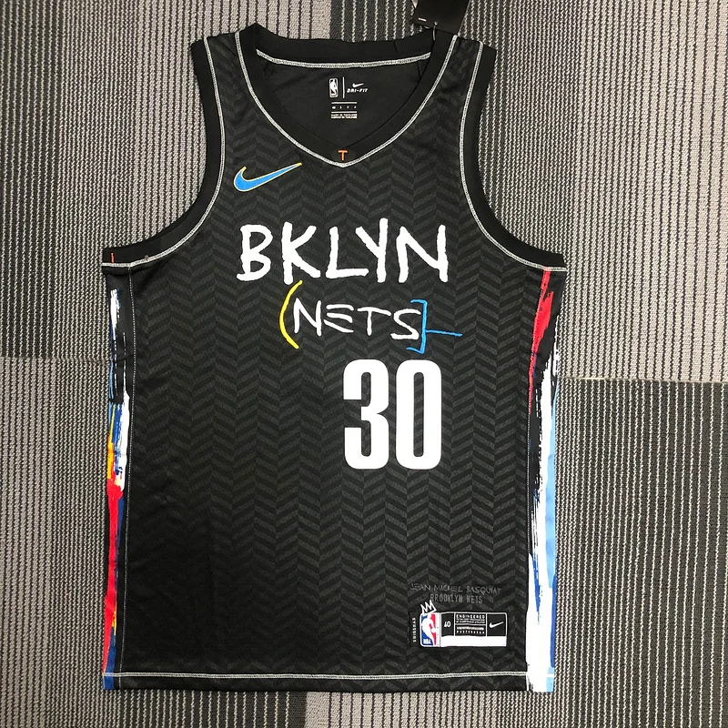 Brooklyn Nets Basketball jersey Graffiti Black #30 CURRY