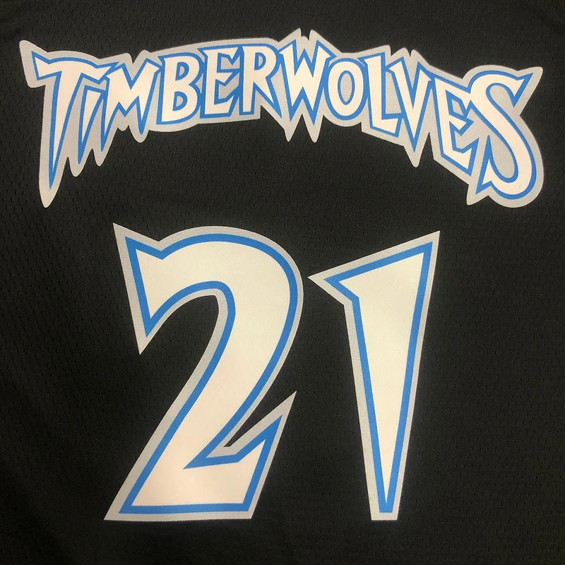 2018 Retro Minnesota Timberwolves Basketball Jersey Black #21 GARNETT