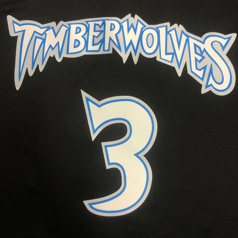 2018 Retro Minnesota Timberwolves Basketball Jersey Black #3 MARBURY