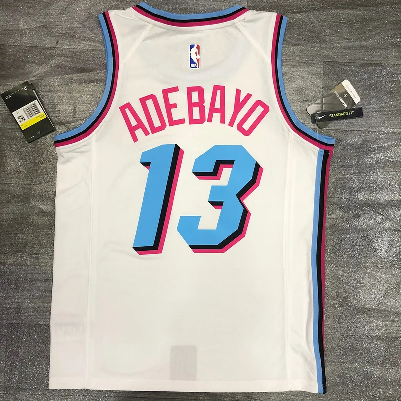 NBA Miami Heat basketball jersey round neck White #13 ADEBAYO