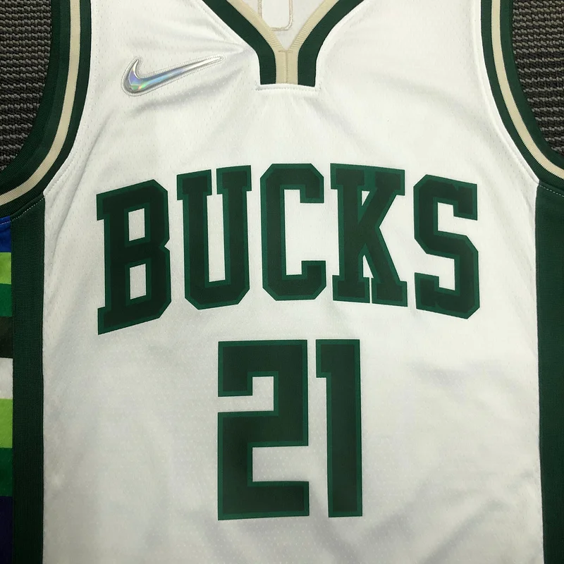 2022 Season NBA Milwaukee Bucks Basketball jersey city version #21 HOLIDAY