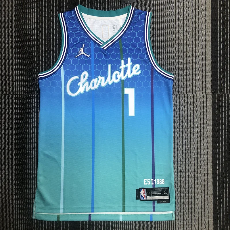 2022  Charlotte Hornets Basketball Jersey   city version #1  BALL