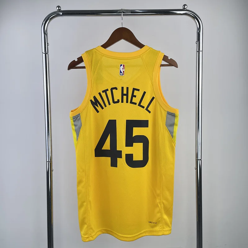 2023 Utah Jazz Basketball Jersey Aawy Yellow #45 MITCHELL