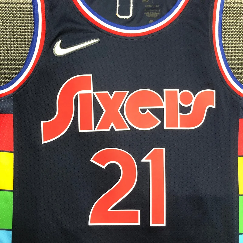 2022 Season NBA Philadelphia 76ers Basketball Jersey city version #21 EMBIID