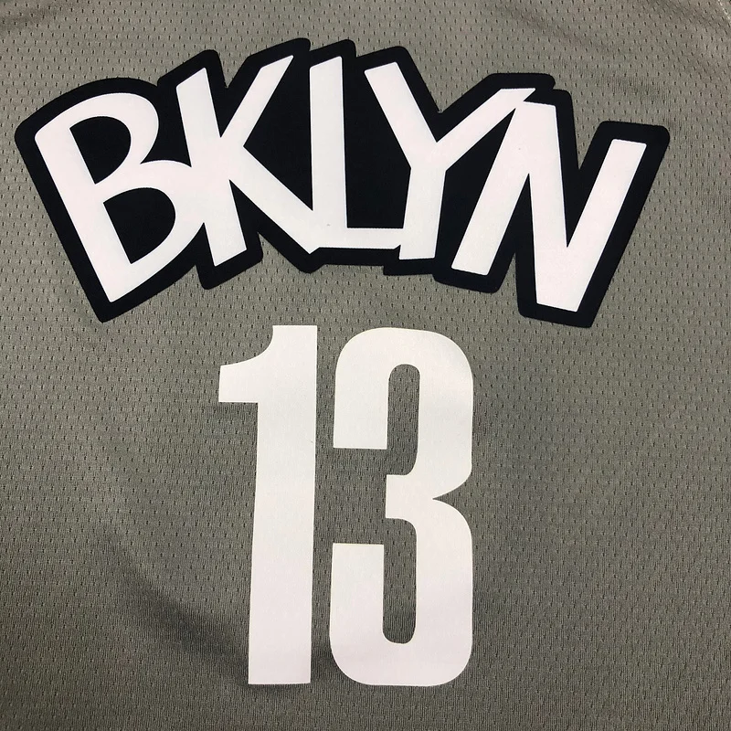 2021 Season Brooklyn Nets Basketball jersey JORDAN Theme gray #13 HARDEN