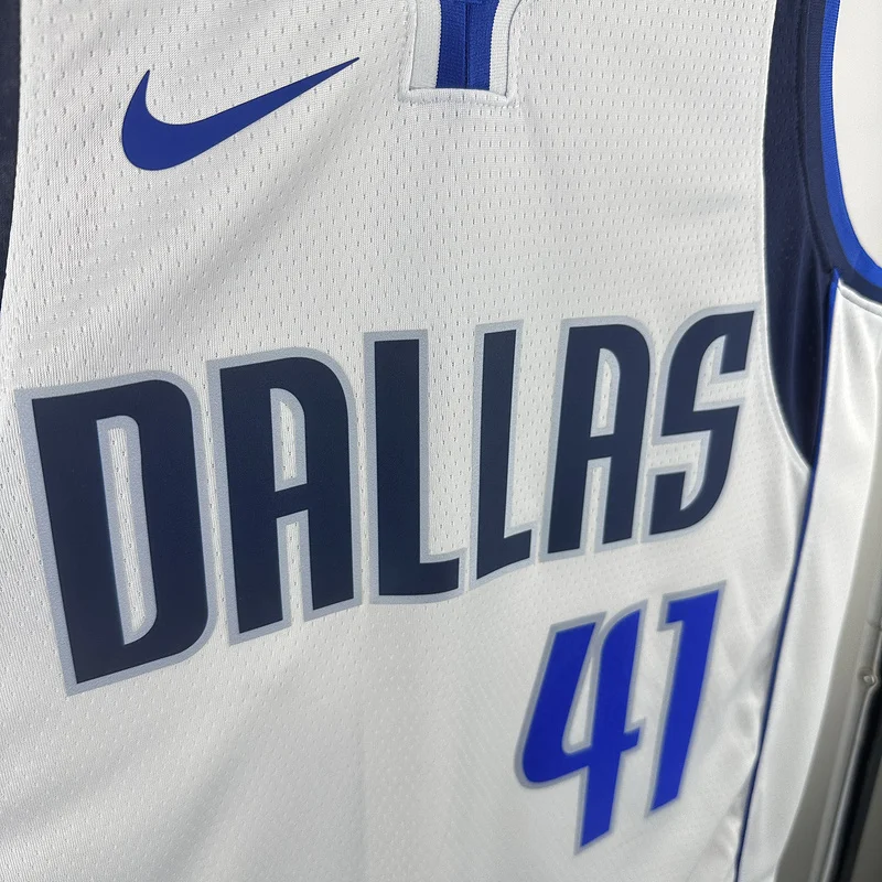 NBA Dallas Mavericks basketball jersey White #41 NOWITZKI