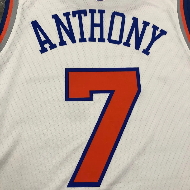 New York Knicks Basketball Jersey White #7 ANTHONY