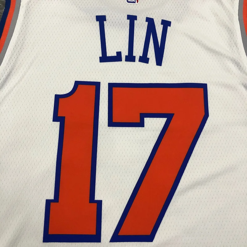 New York Knicks Basketball Jersey White #17 LIN