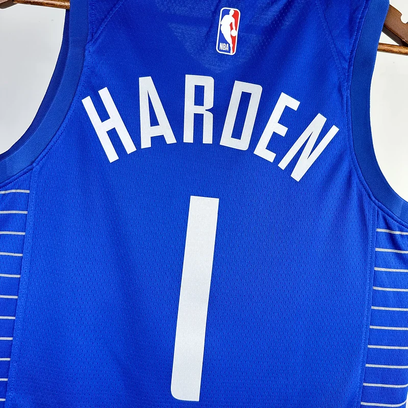 2023 Season   NBA Los Angeles Clippers Basketball jersey   Aawy   Blue  #1    HARDEN