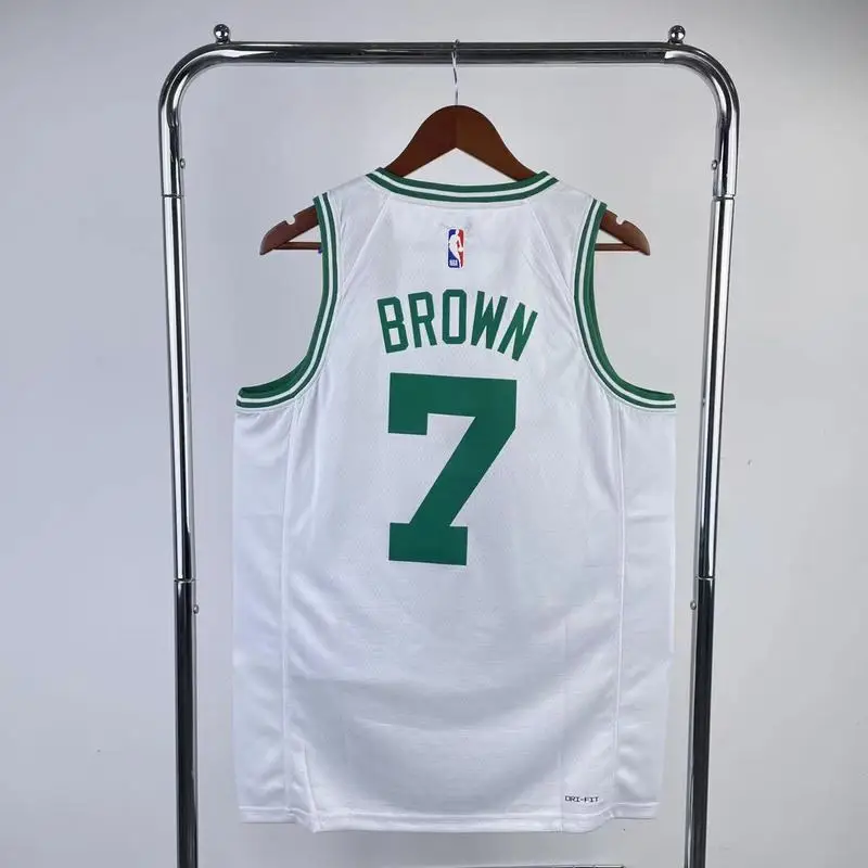 2023 Season NBA Boston Celtics Basketball Jersey White #7 BROWN