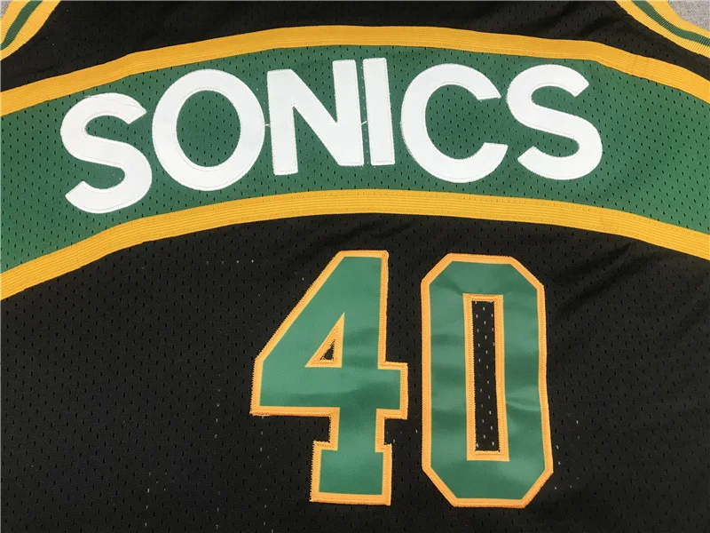 Mitchell Ness NBA Seattle SuperSonics Basketball jersey 40 Black Green