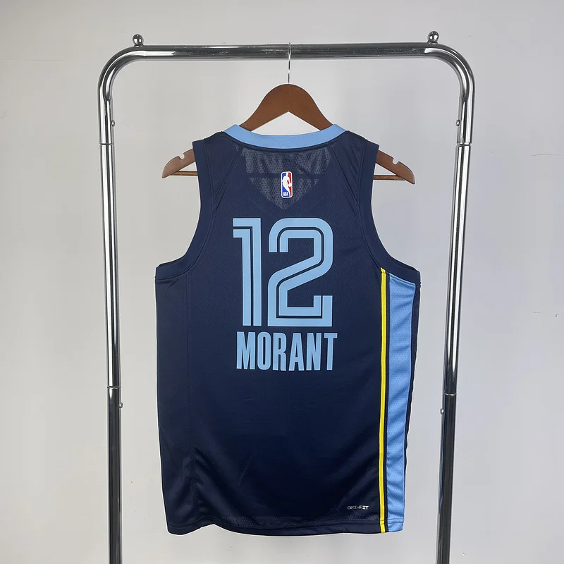 2023 Season NBA Memphis Grizzlies Basketball Jersey Aawy Blue #12 MORANT