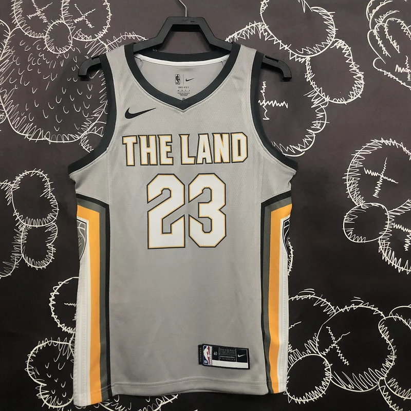 2018 Cleveland Cavaliers Basketball Jersey Gray #23 JAMES