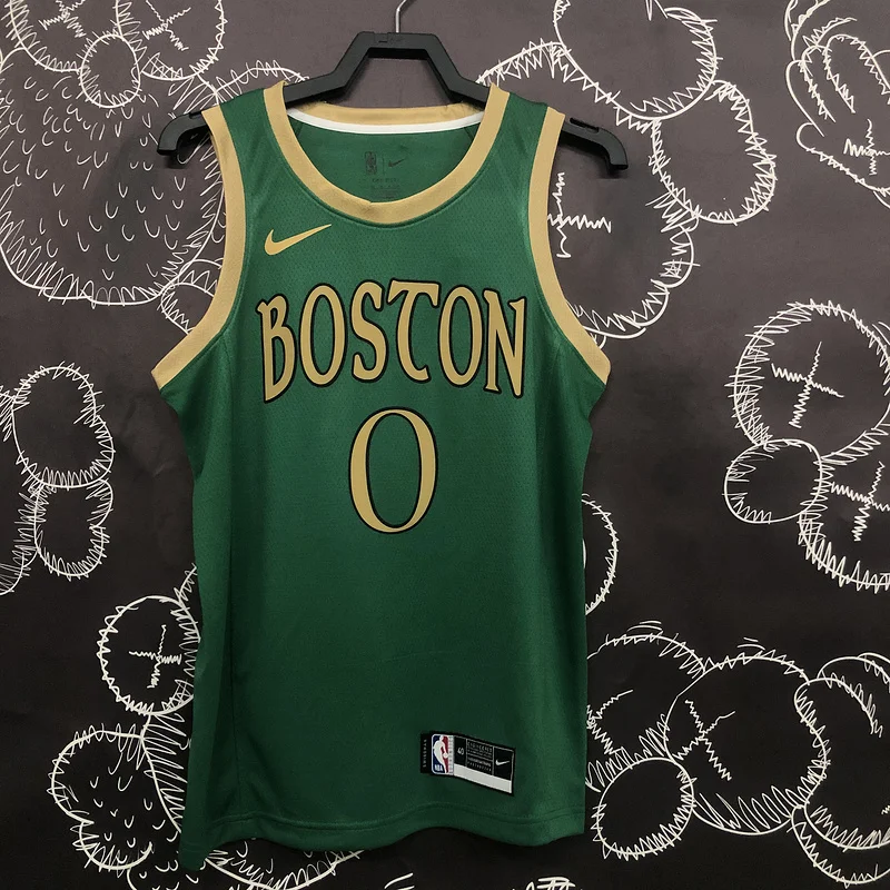 2020 Season NBA Boston Celtics Basketball Jersey city version Green #0 TATUM