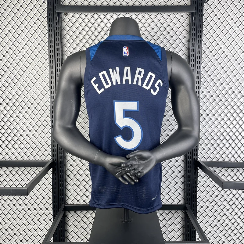 2023 Minnesota Timberwolves Basketball Jersey Aawy Blue #5 EDWARDS