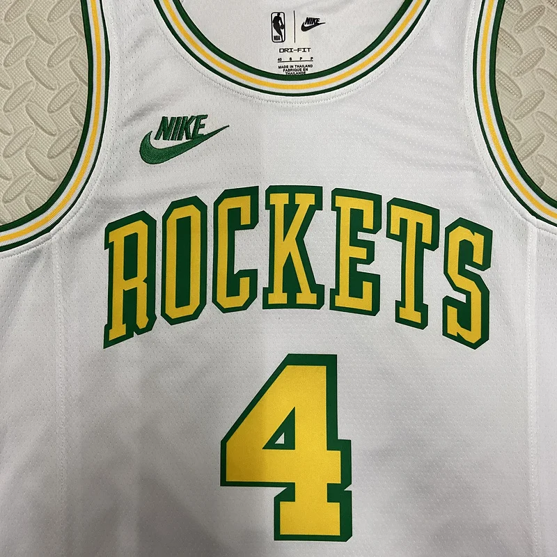 2023 Houston Rockets Basketball Jersey Retro #4 GREEN