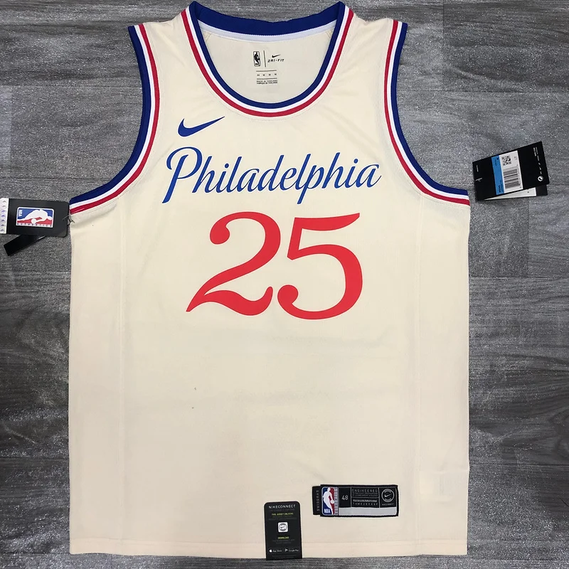 2020 Season NBA Philadelphia 76ers Basketball Jersey city version limited #25 SIMMONS