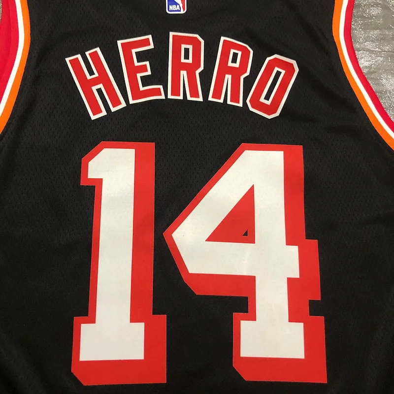 2018 Season NBA Miami Heat basketball jersey retro night Black #14 HERRO