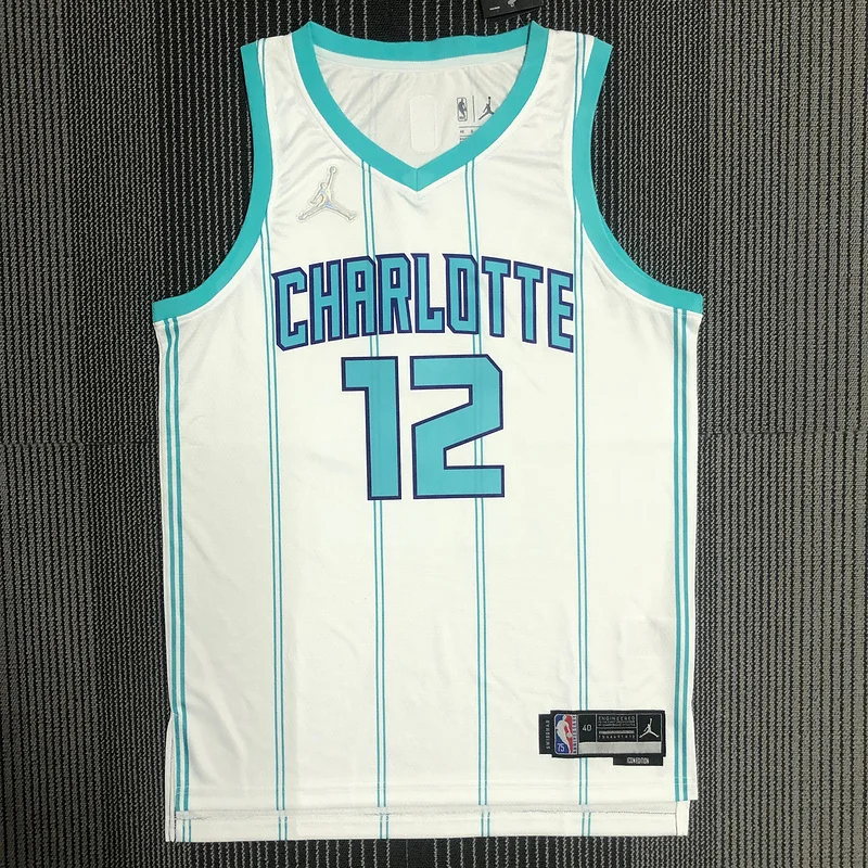 75th anniversary  Charlotte Hornets Basketball Jersey   White  #12  OUBRE JR