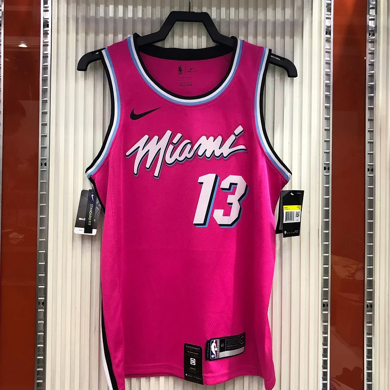 NBA Miami Heat basketball jersey round neck Pink #13 ADEBAYO