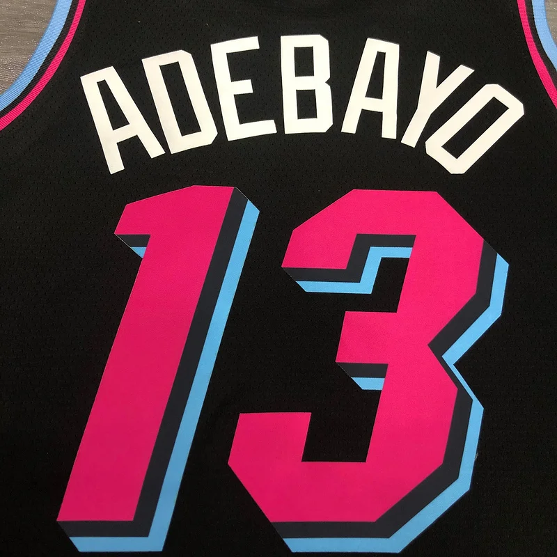 NBA Miami Heat basketball jersey round neck Black #13 ADEBAYO