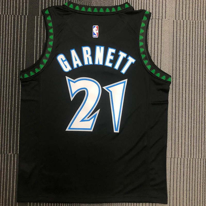 2018 Retro Minnesota Timberwolves Basketball Jersey Black #21 GARNETT