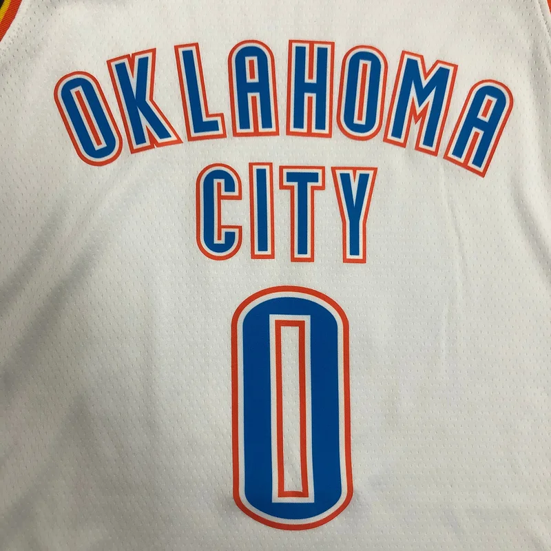 NBA Oklahoma City Thunder Basketball Jersey White #0 WESTBROOK